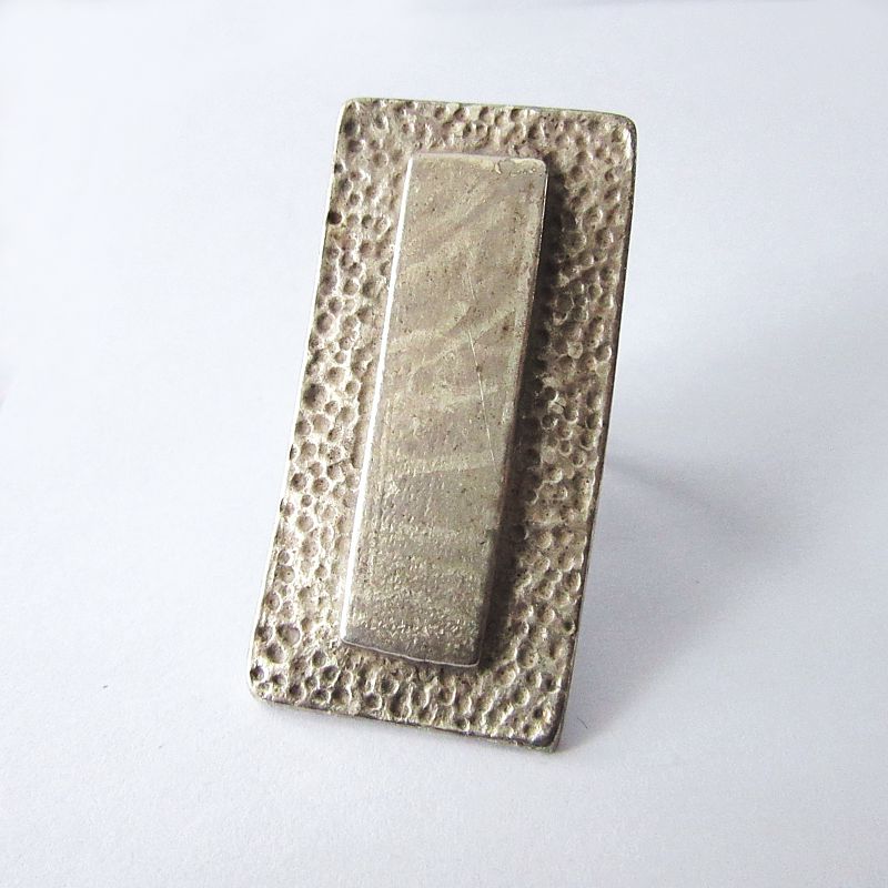 Seraglio Long Layered Rectangle Ring - Zinc Alloy - Click Image to Close